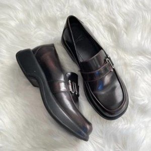 Dansko | Women’s Vintage Chunky Y2K Black Marble Loafers Platform Chunk Slip-On
